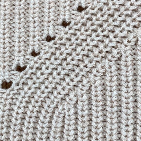 PACT Sweater Womens XS Organic Cotton Ribbed Funnel Neck Pullover Beige - Picture 6 of 13